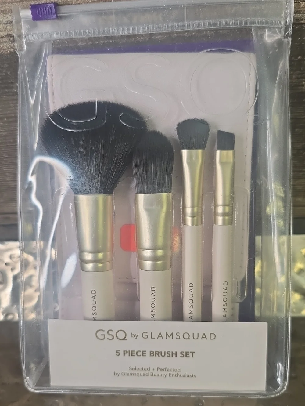 GSQ by Glamsquad 5-Piece Brush Set - White & Gold, NWT
